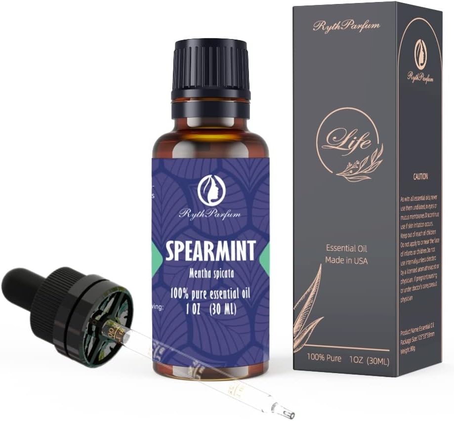 Miniatura 2 de Aceite esencial de menta verde de 1.0 fl oz con cuentagotas graduado  Aceite de menta verde 100% puro sin diluir para aromaterapia y difusor  Aceite