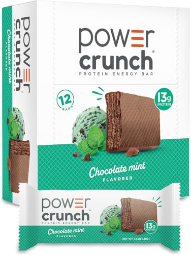 Image of Power Crunch Protein Energy Wafer Bars, Chocolate Mint, 1.4 Ounce (Pack of 72)