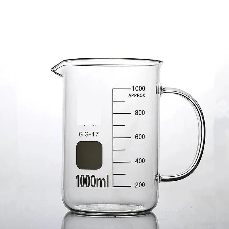 Szklana zlewka z podziałką, Laboratoryjna miarka ze szkła borokrzemowego z uchwytem 50-2000 mL(600mL)