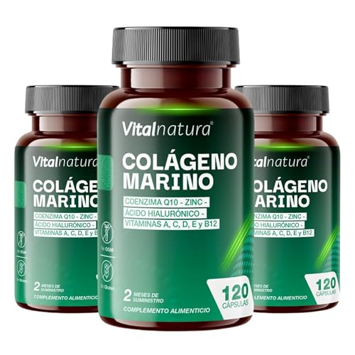 Colágeno Hidrolizado Premium + Ácido Hialurónico + Coenzima Q10 + Vitaminas A, C, E, D3 y B12 con Zinc - Fórmula Avanzada - Articulaciones Fuertes, Piel Radiante y Energía I 3x120 Cápsulas I Pack Trío