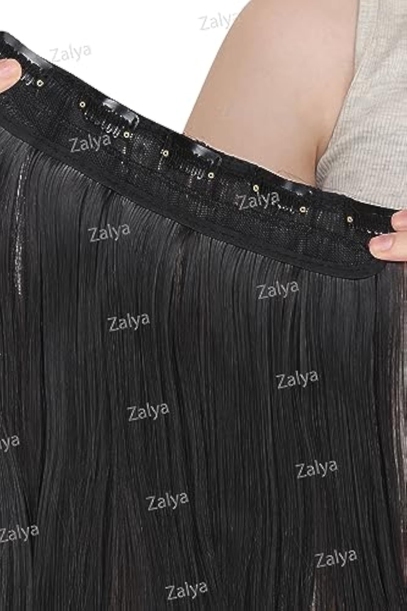 24-Inch Black Straight Synthetic Hair Extension