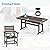 Homenjoy Patio Table and Chairs Set 7 Pieces, HDPE Weather Resistant Outdoor Dining Set with Umbrell Hole, Rectangle Outdoor Dining Table with 6 Patio Chairs, Patio Dining Set for Balcony, Dark Brown