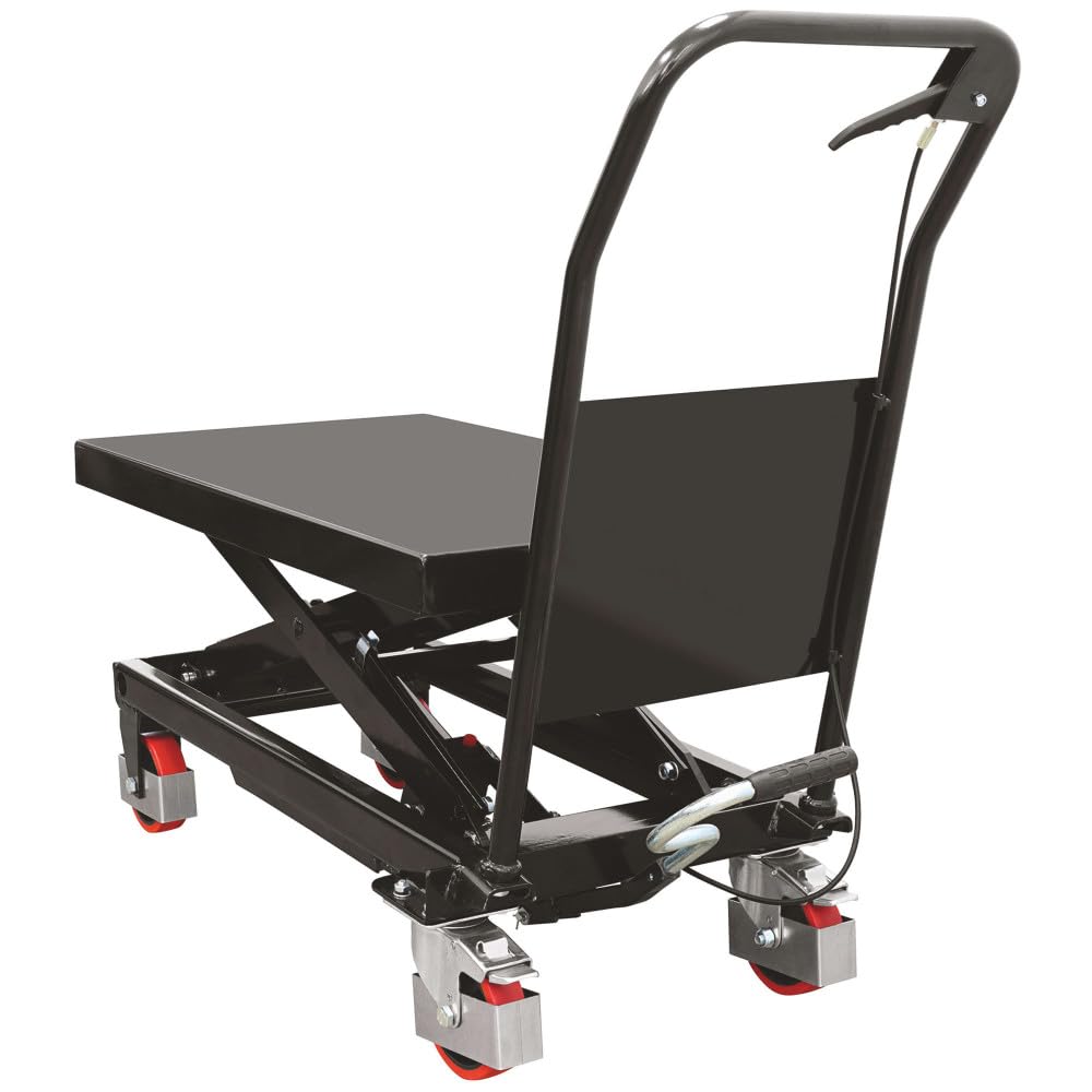 Table de levage hydraulique 300 kg - 2 roues pivotantes - Dimensions plateau 82 x 50 cm - Atelier et Garage