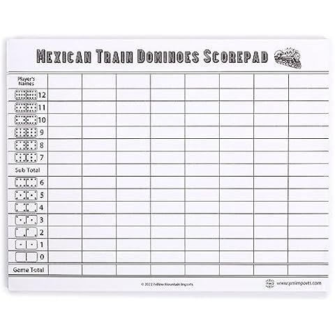 Yellow Mountain Imports Carnet de Score pour Dominos Train Mexicain - 50 Pages Cover