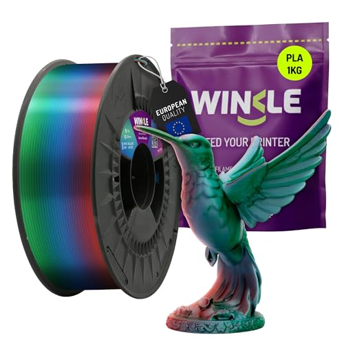 Winkle Tricolour Silk PLA Filament 1.75 mm Northern Lights, 1 kg Spool, 3D Printer Filament Compatible with FDM Printers