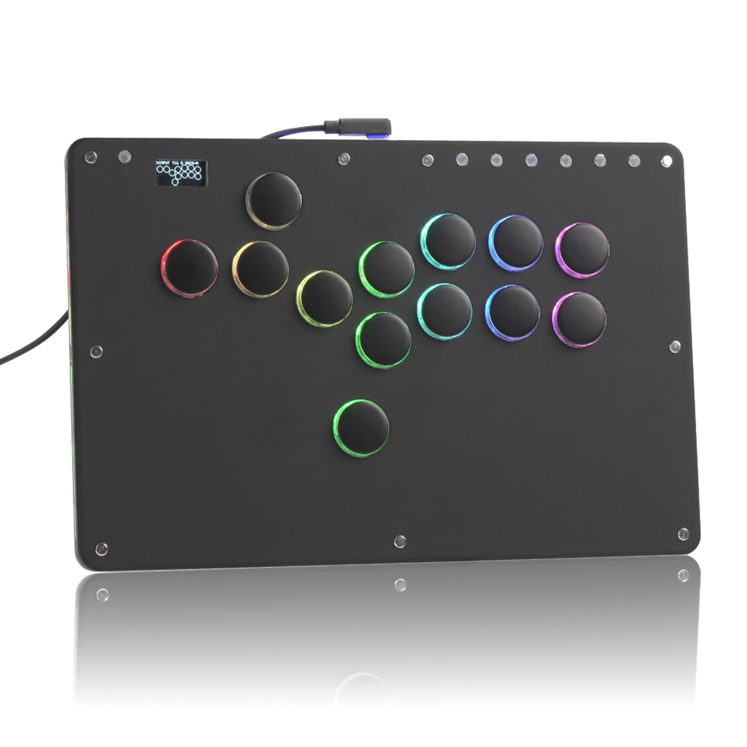 Sehawei Haute42 T13 Arcade Stick Controller für PS4/Switch/PC/PS3/Steam | Fighting Arcade Game Keyboard ,Street Fight keypad ,with Turbo Functions & Custom RGB ,Supports Hot Swap & SOCD , Black