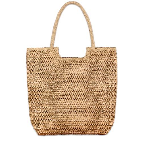 Bolso de playa tejido de paja para mujer verano miniatura 1