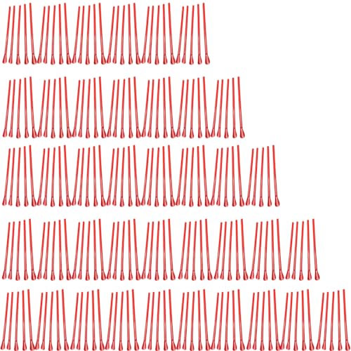 200 pitillos rojos desechables con cuchara 17.5 cm