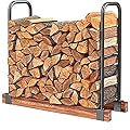 DOEWORKS Heavy Duty Firewood Racks Adjustable Length Log Bracket Rack Holder