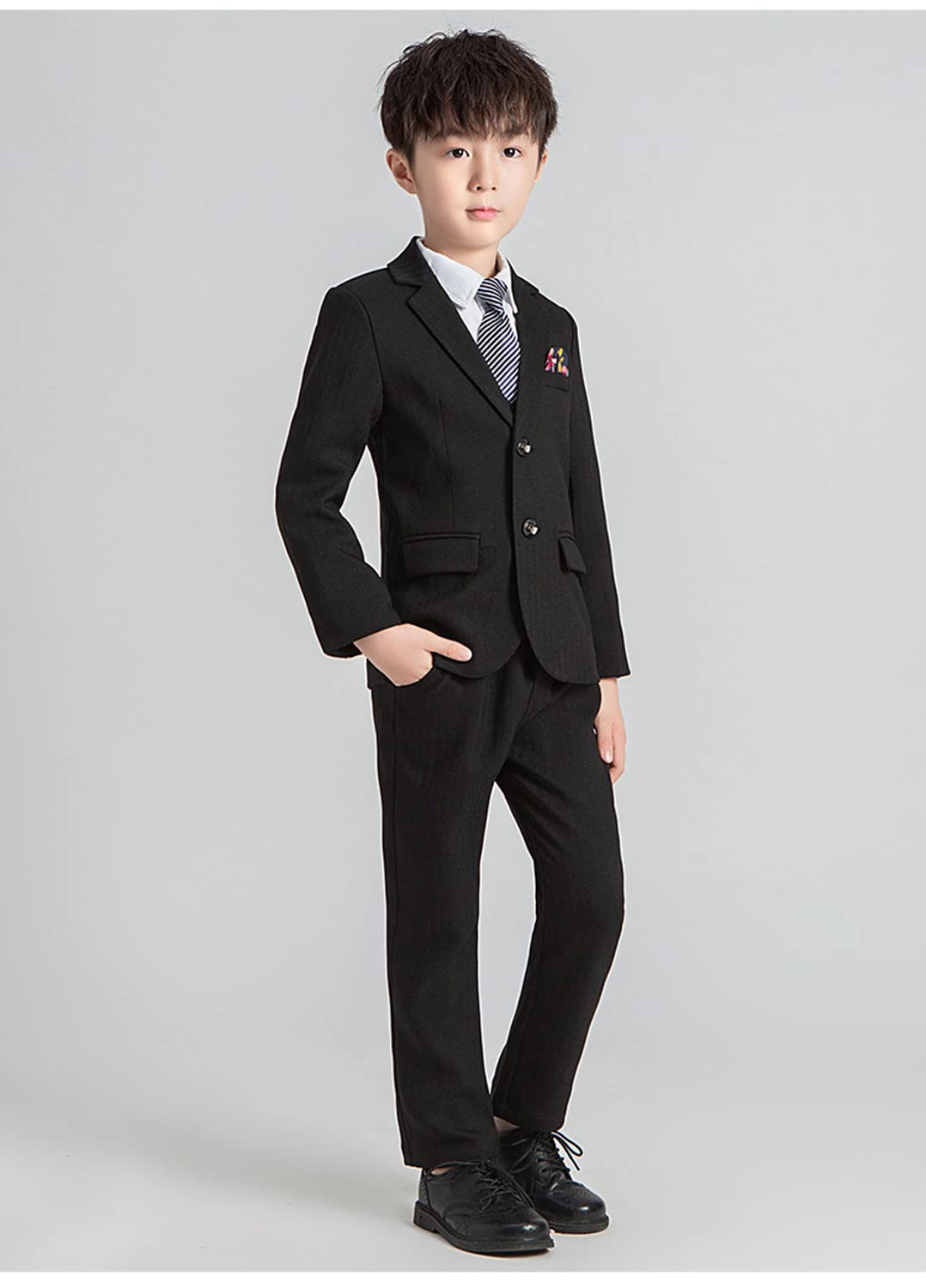 Chłopcy Jodełka Garnitur Trzy kawałki Dwa guziki Notch Lapel Smokingi dla Casual/Daily