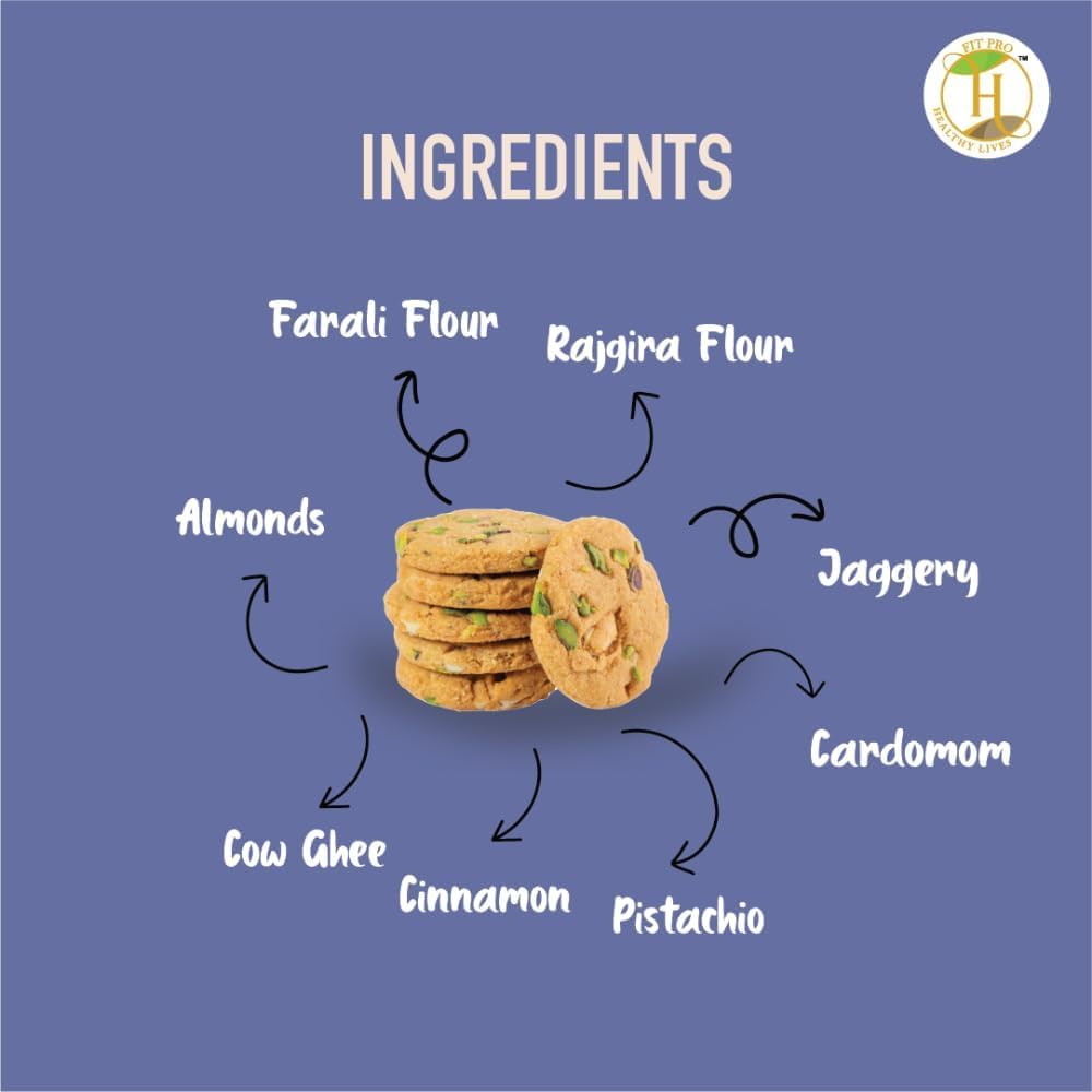 Fit Pro Healthy Lives Farali Fasting Biscuits | Nutritious, Gluten-Free Snack | Healthy, Delicious Snack for Fasting | Traditional Snack for Fasting | Snack for Fasting | No Added Sugar Each 250gm Pack of 4