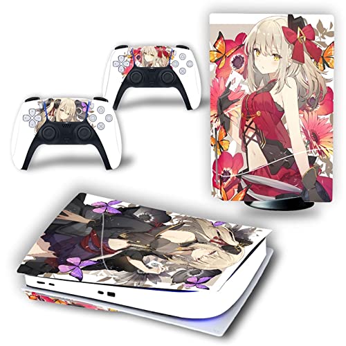 �ی� For PS5 Skin Disc Edition Anime Console And Controller Vinyl Cover Skins Wraps For PS5 Disc Version 08423 �C�A�Ȃ��A�c�����Ȃ�