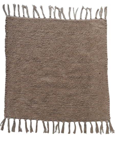 Image of Pooja Pure Cotton Hand Knitted Reversible Aasan Mat (Beige, 19 inchx19 inch | 48x48cm)