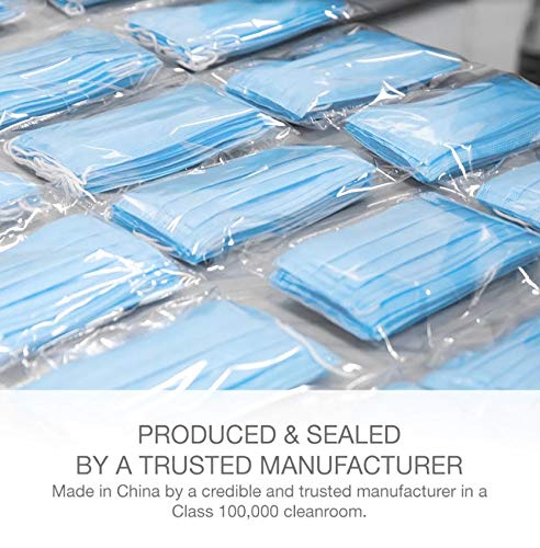 Unifandy Disposable Face Masks, Pack Of 100 Face Mask Protective Dust Particle 3-Layer Design And Earloop, Ideal For Home, Outdoor And Office Blue #TOP3