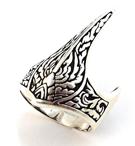 Fang Gothic Biker Retro Genuine Solid 925 Stelring Silver Turkish Handmade Luxury Men's Thumb Ring2