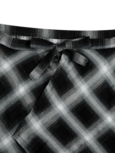 Verdusa Women's Grunge Plaid Tie Up Super Mini Skirt Festival Outfits Asymmetrical Wrap Skirts3