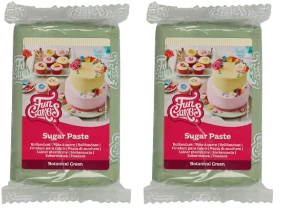 FunCakes Pasta de Azúcar Verde Botánico 250 g (Paquete de 2)