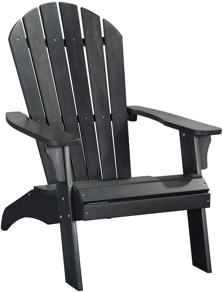 PolyTEAK Silla Adirondack extra grande, madera de polietileno resistente a la intemperie, muebles de patio al aire libre, hasta 350 libras, sillas