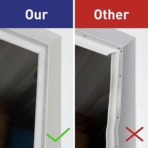 Miniatura 6 de Sello de puerta de garaje tira de sellado superior y lateral de 34 pies con adhesivo blanco con parte trasera de goma resistente a la intemperie,