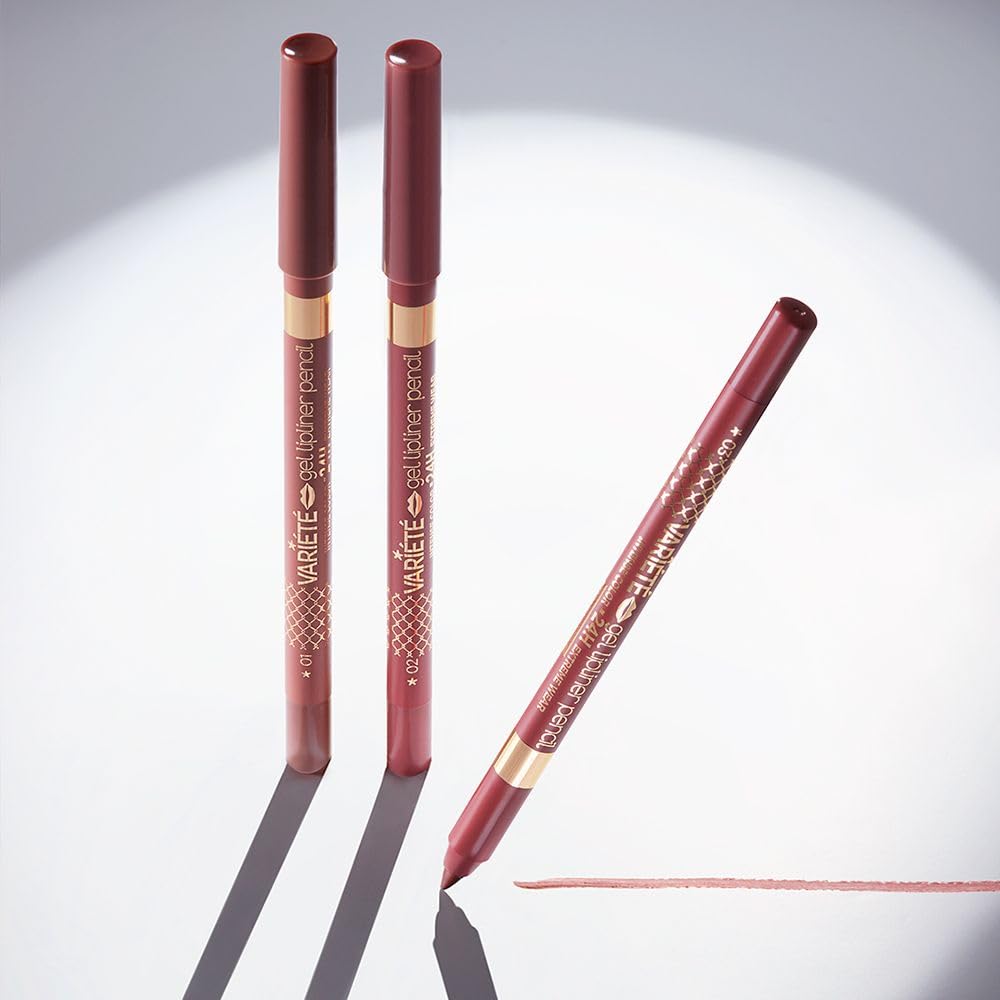 Eveline Cosmetics - Variété, żelowa konturówka do ust nr 01, wodoodporna, trwała konturówka do ust, wodoodporna, trwała, intensywnie pigmentowana