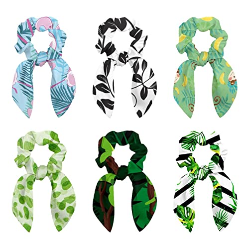 Chouchous pour cheveux élastiques nœud papillon : lot de 6 pour queue de cheval femme noir
