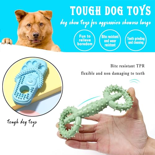 WASYPLSFOI Hundespielzeug Kauwurzel Kauknochen Zerrspielzeug Hundeball Spielzeug Kauspielzeug Unzerstörbar Hund Welpen Dog Spiel Toy Set für Hunde Geburtstag, Schuh & Zuglasche