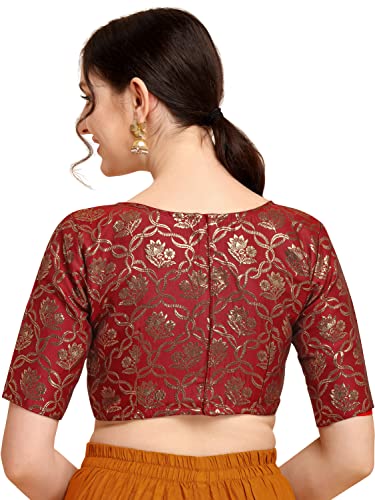 Image of OOMPH! Women's Art Silk Floral Half Sleeve Fitted Blouse
