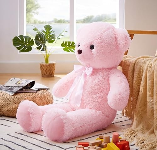 YunNasi Riesen Teddybär 90cm/XXL, Groß Plüschbär Kuscheltier Stofftier,Rosa