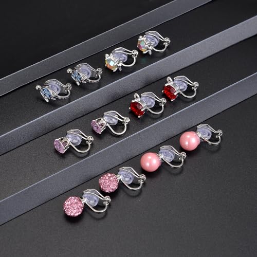 15 pares de aretes sin perforación para mujer variados miniatura 5