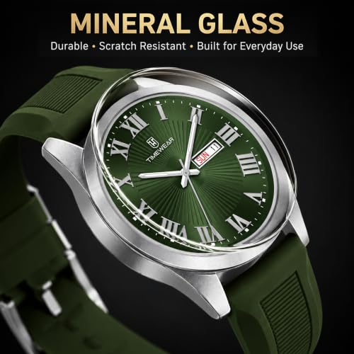 Image of TIMEWEAR Roman Track Dial, Day & Date Functioning, Silicone Strap Analog Watch for Men