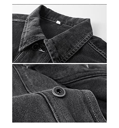 Spring Casual Male Long Sleeve Denim Jacket and Jeans 2Pcs Set Large Size4