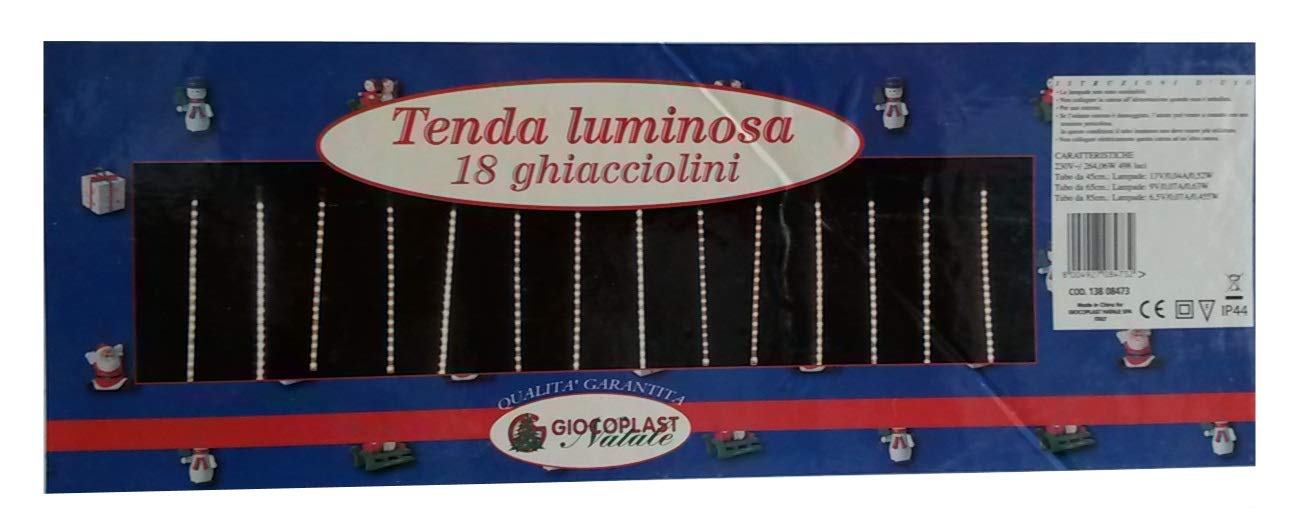 Adornos navideños 138 08473 cortina luminosa 18 glaciolos 498 luces