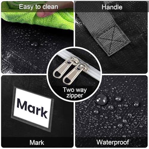 ZFWDSY Umzugstaschen 93-Liter, 8er-Pack Aufbewahrungstaschen mit Reißverschluss, Umzugskartons Heavy Duty Große, Faltbare moving boxes Packtaschen für Umzugsbedarf, Reisetasche moving bag