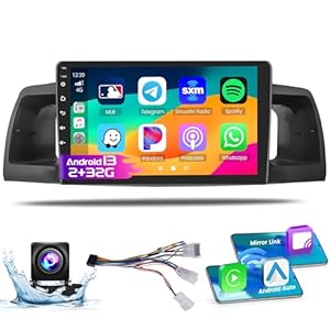 Roinvou 2+32G Android CarPlay Stereo for 2005-2012 Toyota Corolla EX, 9” Touch Screen in-Dash GPS Navigation with Built-in Wireless CarPlay Android Auto Support Mirror Link BT RDS AHD DSP