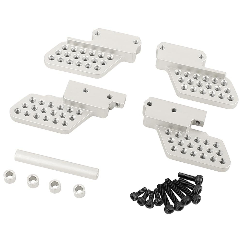 RZXYLRC Shock Mount Multiple Mounting Positions Damper Holder CNC Aluminum for TRX4M Defender 1/18 RC Crawler Upgrades (Silver)