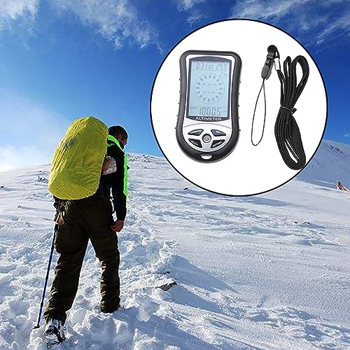DAGIJIRD Electronic Digital Altimeter 8 in 1 Multifunction LCD Backlight Mini Altimeter Barometer Compass Thermometer Weather Forecast Calendar - Thumbnail 6