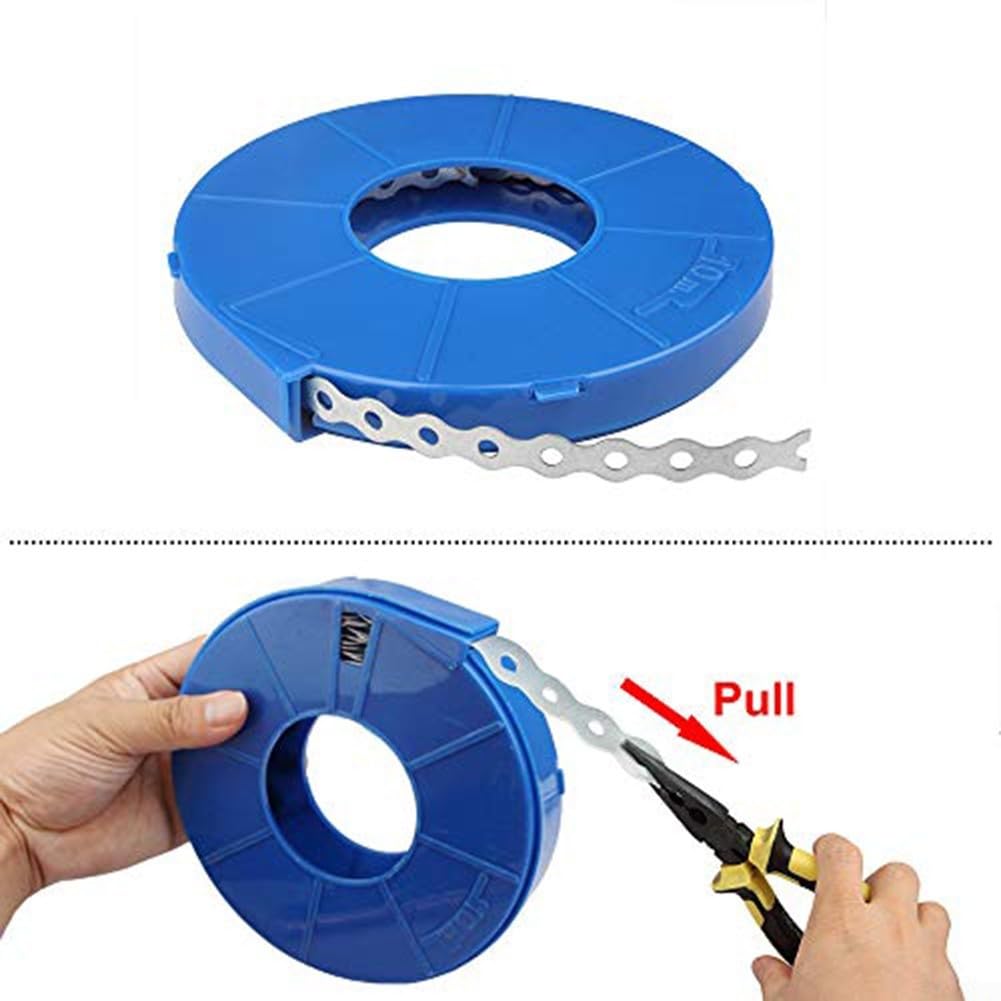 Fascetta stringicavo in acciaio al carbonio da 9,1 m con elettrozincatura per superficie per impacchettare cavi resistenti e lunghezza personalizzata per fissaggio in officina (26 mm)