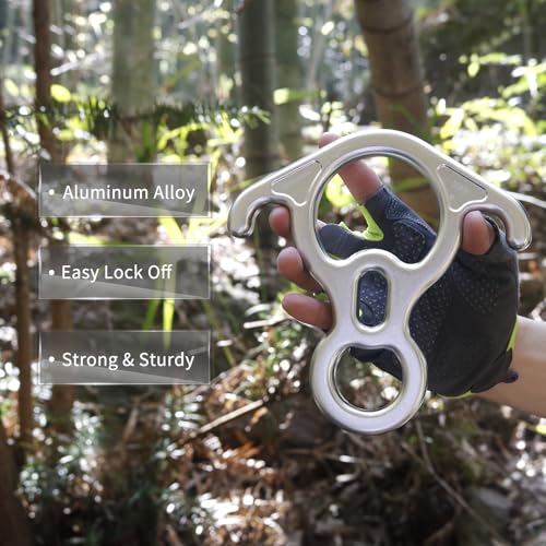 NewDoar 50KN 11000 LBF Rescue Figure,8 Descender Large Bent-Ear Belaying and Rappelling Gear Belay Device for Rock Climbing, Aerial Dance,Ziplining and Peak Rescue 7075 Aluminum Alloy(White) - Thumbnail 4