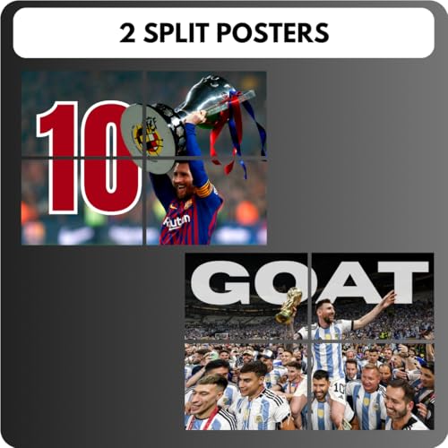 Image of auraposter Messi Poster (Set of 40) | Lionel Messi Mini Posters (15 x10 cm) | Wall, Bedroom, Living room | Football Posters for Wall | Glue Dots Included