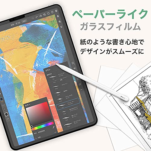MS factory iPad Pro 11 Air5 Air4 用 ペーパー 紙 ライク ガラスフィルム 日本製 旭硝子 アンチグレア 強化ガラス フィルム Pro 11インチ 2022 第4世代 2021 第3世代 2020 第2世代 2018 第1世代 Air 第5世代 FD-IPDP11-GLS-PL