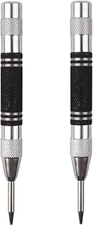 Heavy Duty Automatic Center Punch for Metal,5 Inch Spring Loaded Center Punch Set,Adjustable Impact Center Punch Spring Loaded Tool,Spring Punch(2 Pack)