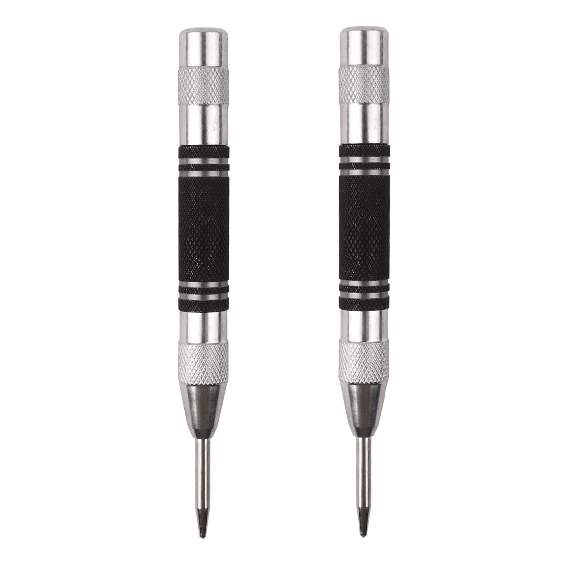 Cbright Automatic Centre Punch For Metal,5 Inch Spring Loaded Centre Punch,Adjustable Tension Hole Punch,Hole Marker Tool For Machinists,Carpenters,Diy(2 Pack)
