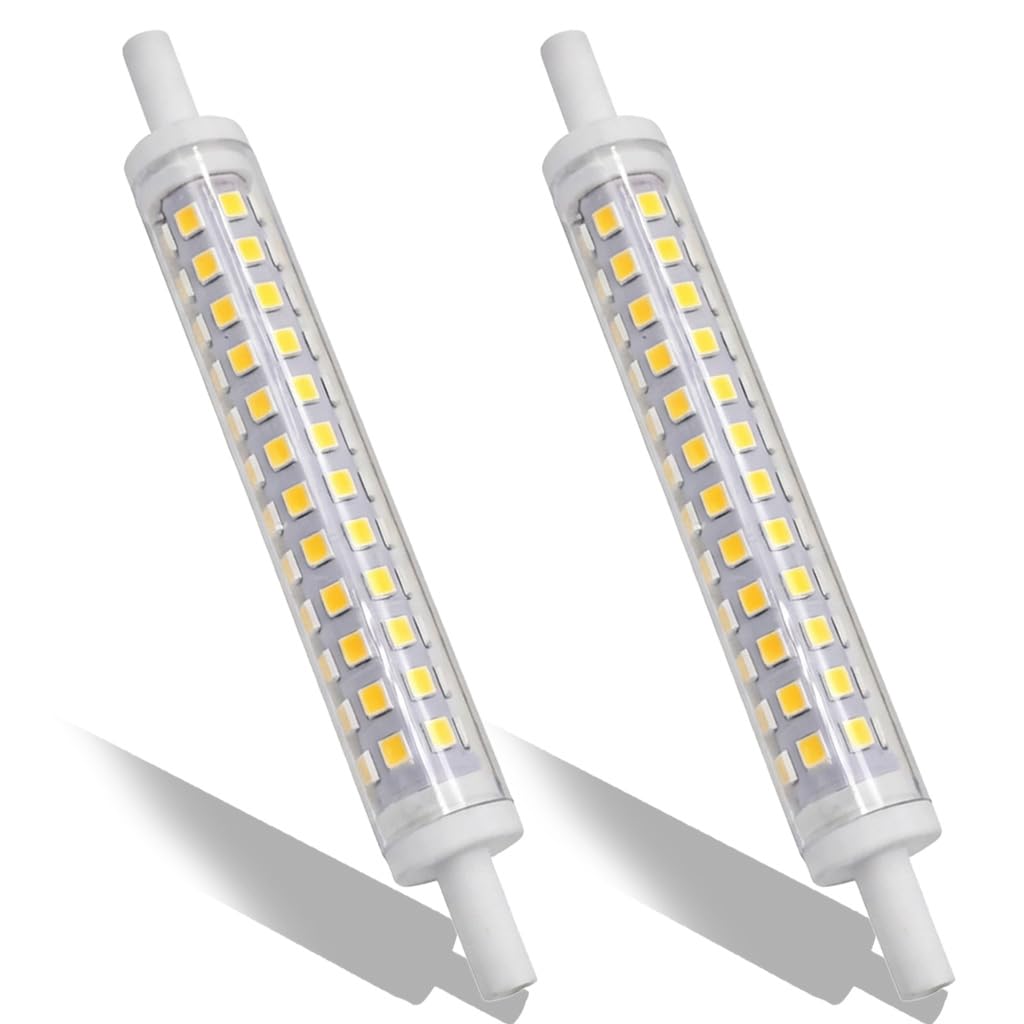 Lumoia 2PCS R7S LED Bulb 118mm Dimmable 9W, 3000K Warm White J118 Linear Halogen Bulbs Replacement Free Flicker Energy Saving for Floor Lamps Security Ceiling Floodlights Lamp