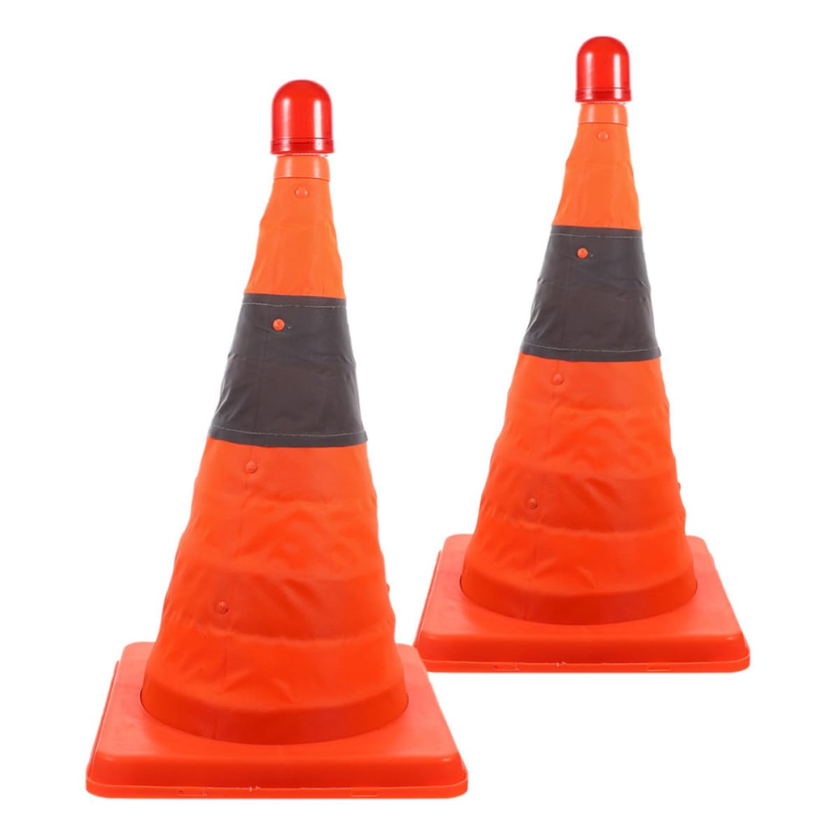 Cono Stradale LED Pieghevole 45cm Arancia, 2 Pezzi