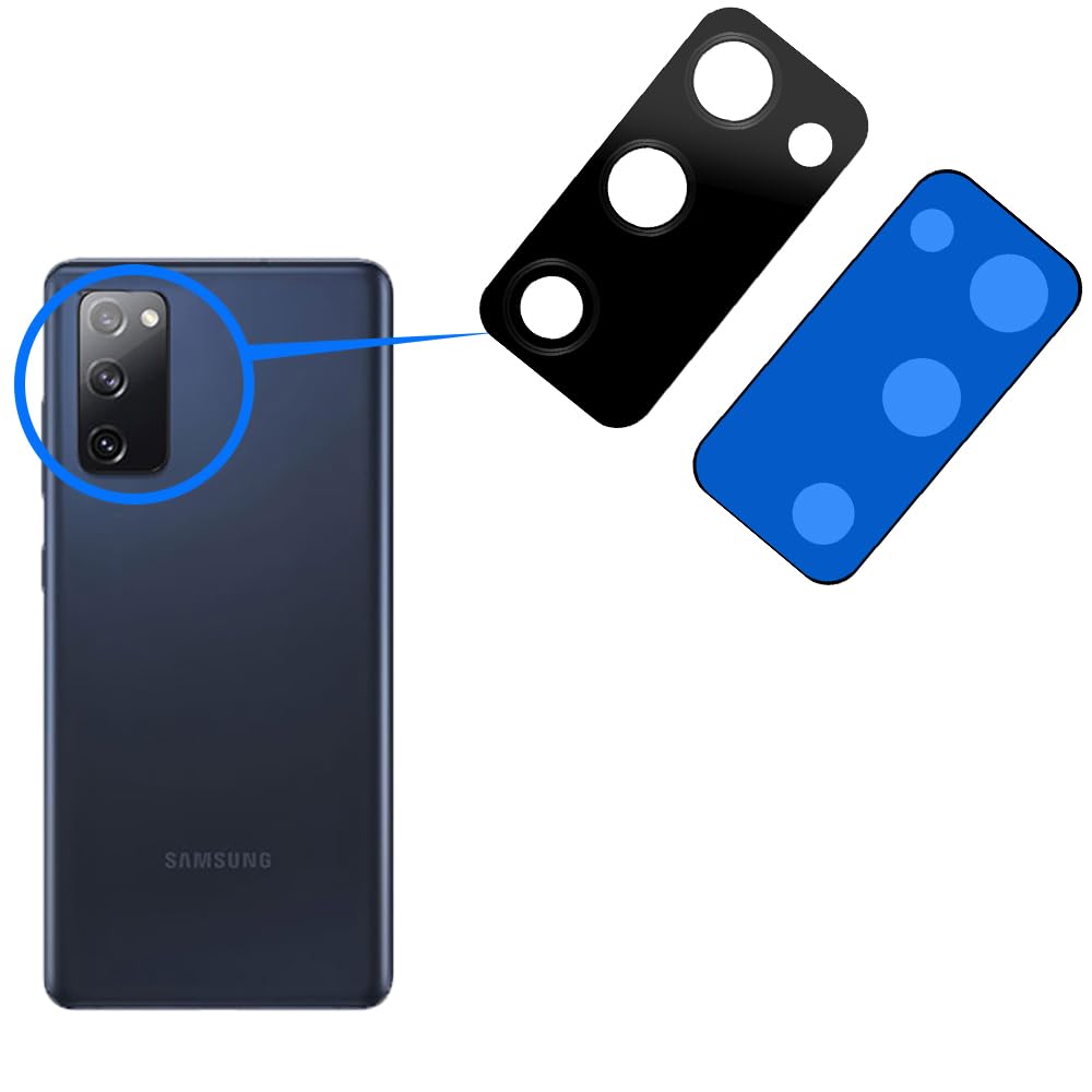MMOBIEL Szklane soczewki do aparatu tylnego kompatybilne z Samsung Galaxy S20 FE / S20 FE 5G 2020 szyba aparatu z dwustronną klejącą pętelką i ściereczką w zestawie - czarne