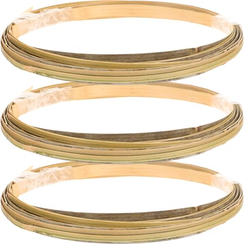 OSALADI 3 Rollos de Piel de Ratán Artesanal Verde para Bricolaje Tiras de Ratán de 05 CM 1 CM y 15 CM de Ancho 9 Metros en Total Suministros para Hacer Cestas y Manualidades de