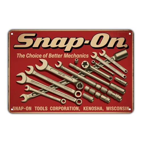 Mur Étain Panneau Clés Snap-on Outils Snap-on Vintage Affiche Décorative Métal Étain Signe Vintage Tin Signs pour Restaurant Café Garage 20X30CM