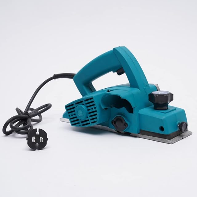 Professional Electric Wood Planer Power Plane Blade Woodworking Hand Tool Handheld 800W Planing Depth 1mm Adjustable Cutting Depth Smooth Cutting Self-Locking Switch 82x2mm
