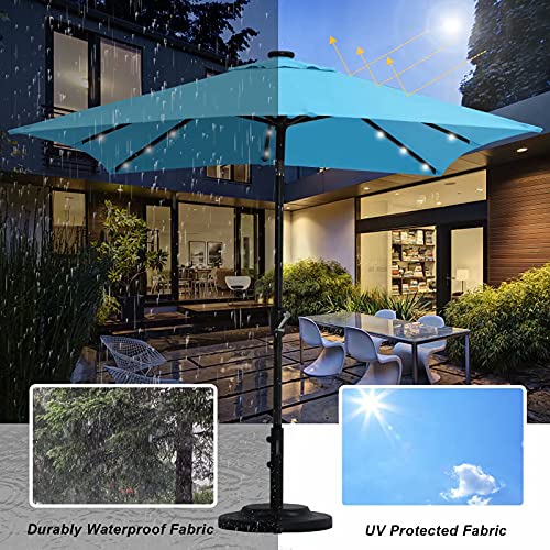 Image of ABCCANOPY Square Solar Led Patio Umbrellas 6.5FT x 6.5FT (Turquoise)
