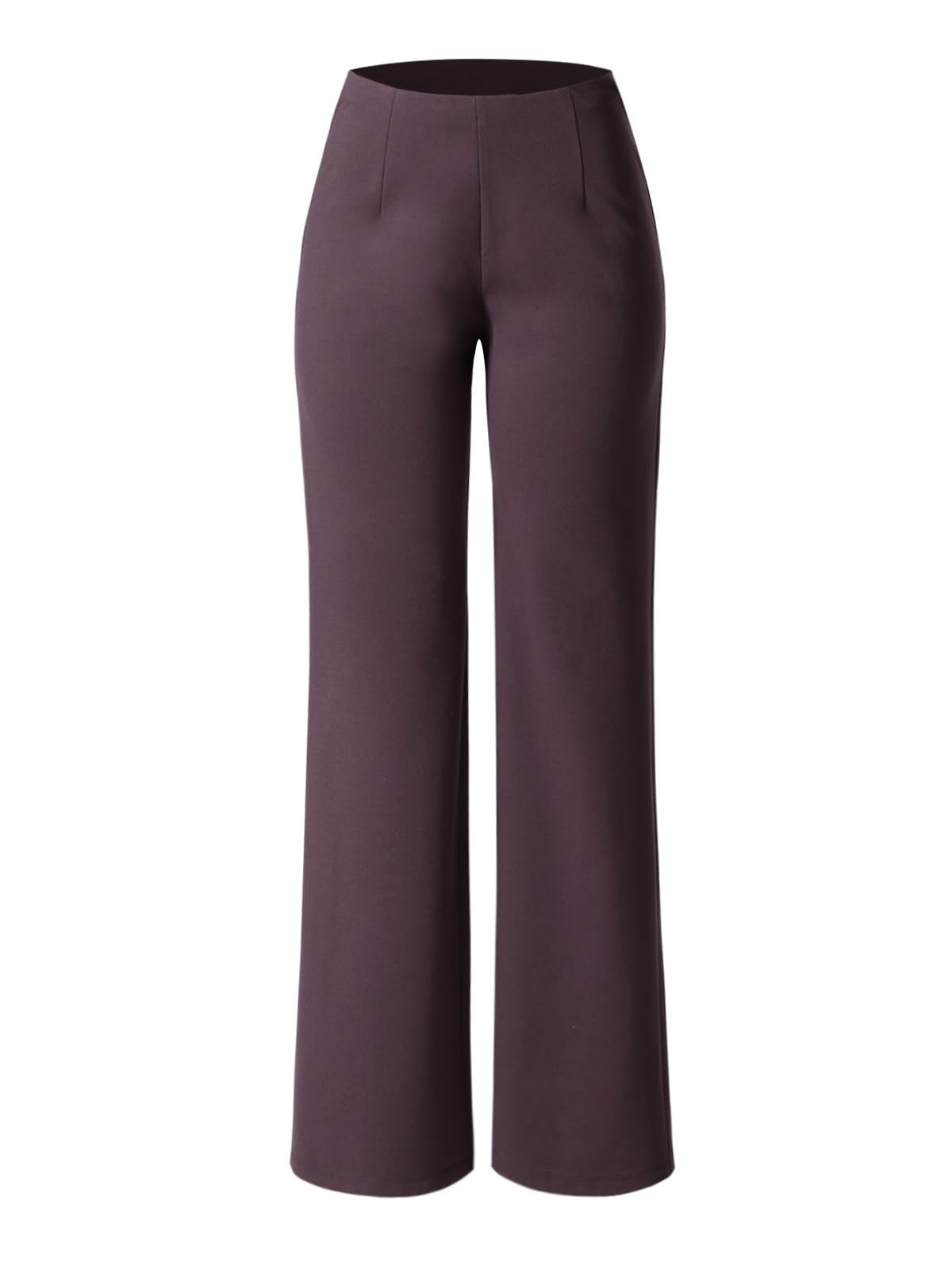 Design by Olivia Womens Ponte Bootcut Dress Pants with Pockets High Waist Pull On Stretch Trousers Office Slacks
